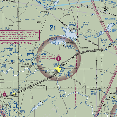 Seymour Municipal Airport (60F) VFR Sectional  Gaming Mouse Pad