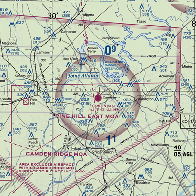 Camden Municipal Airport (61A) VFR Sectional  Gaming Mouse Pad