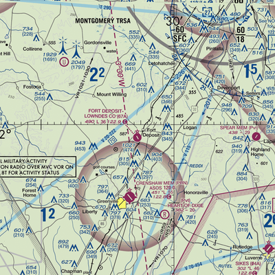 Fort Deposit Lowndes County Airport (67A) VFR Sectional  Gaming Mouse Pad