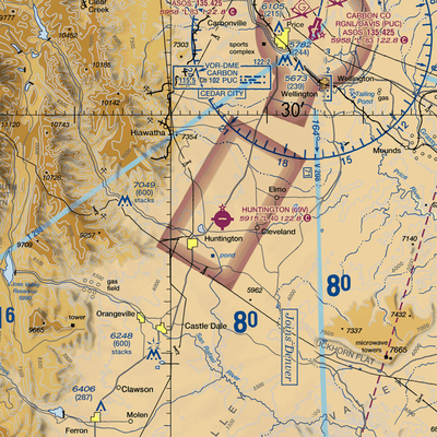 Huntington Municipal Airport (69V) VFR Sectional  Gaming Mouse Pad