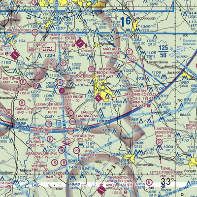 Griffin Spalding County Airport (6A2) VFR Sectional  Gaming Mouse Pad