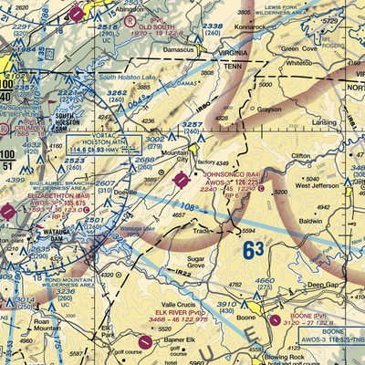 Johnson County Airport (6A4) VFR Sectional  Gaming Mouse Pad