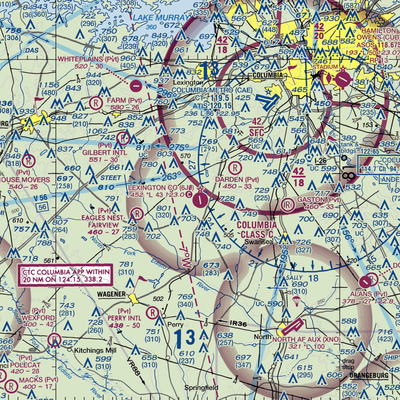 Lexington County Airport (6J0) VFR Sectional  Gaming Mouse Pad