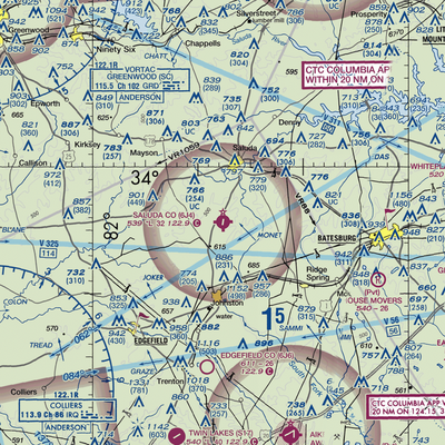 Saluda County Airport (6J4) VFR Sectional  Gaming Mouse Pad