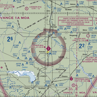 Fairview Municipal Airport (6K4) VFR Sectional  Gaming Mouse Pad