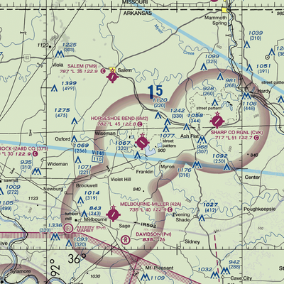 Horseshoe Bend Airport (6M2) VFR Sectional  Gaming Mouse Pad