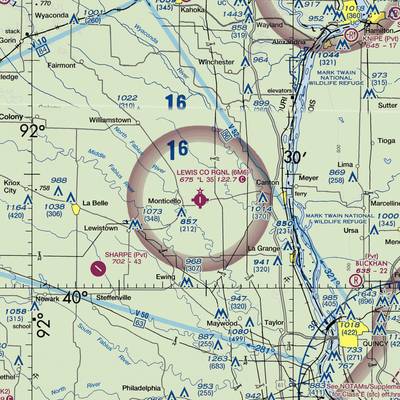 Lewis County Regional Airport (6M6) VFR Sectional  Gaming Mouse Pad