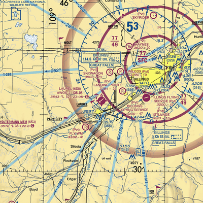 Laurel Municipal Airport (6S8) VFR Sectional  Gaming Mouse Pad