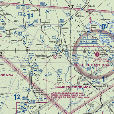 Pine Hill Municipal Airport (71A) VFR Sectional  Gaming Mouse Pad