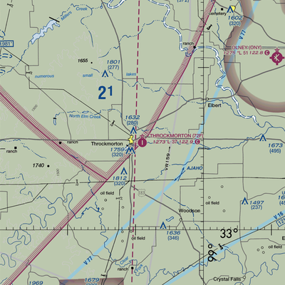 Throckmorton Municipal Airport (72F) VFR Sectional  Gaming Mouse Pad