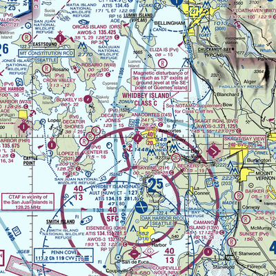 Anacortes Airport (74S) VFR Sectional  Gaming Mouse Pad