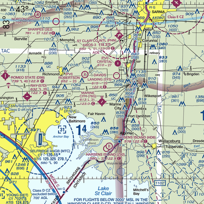 Marine City Airport (76G) VFR Sectional  Gaming Mouse Pad