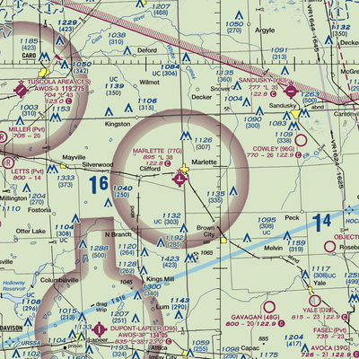 Marlette Township Airport (77G) VFR Sectional  Gaming Mouse Pad