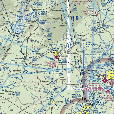 Roanoke Municipal Airport (7A5) VFR Sectional  Gaming Mouse Pad