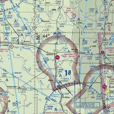 Baldwin Municipal Airport (7D3) VFR Sectional  Gaming Mouse Pad