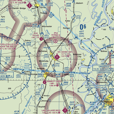 Mc Gehee Municipal Airport (7M1) VFR Sectional  Gaming Mouse Pad