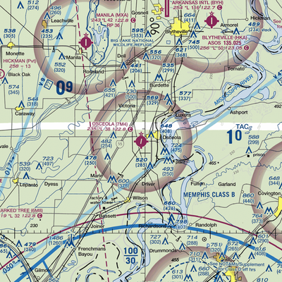 Osceola Municipal Airport (7M4) VFR Sectional  Gaming Mouse Pad