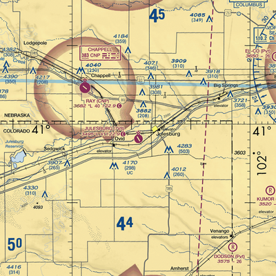 Julesburg Municipal Airport (7V8) VFR Sectional  Gaming Mouse Pad