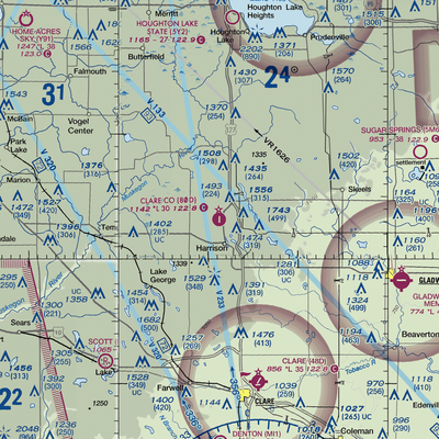 Clare County Airport (80D) VFR Sectional  Gaming Mouse Pad