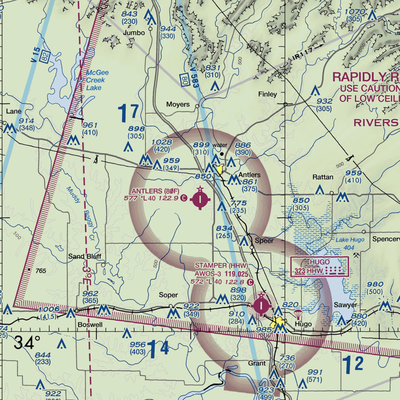 Antlers Municipal Airport (80F) VFR Sectional  Gaming Mouse Pad