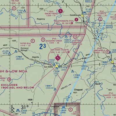 San Saba County Municipal Airport (81R) VFR Sectional  Gaming Mouse Pad