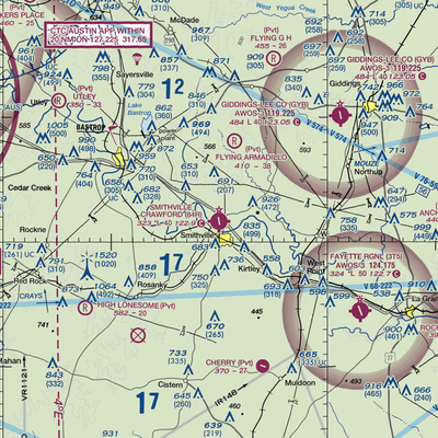 Smithville Crawford Municipal Airport (84R) VFR Sectional  Gaming Mouse Pad