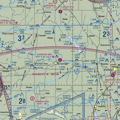 Carnegie Municipal Airport (86F) VFR Sectional  Gaming Mouse Pad