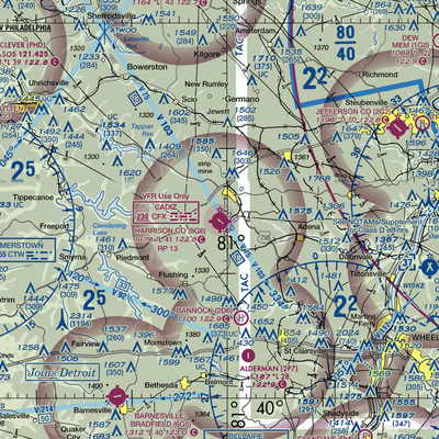 Harrison County Airport (8G6) VFR Sectional  Gaming Mouse Pad