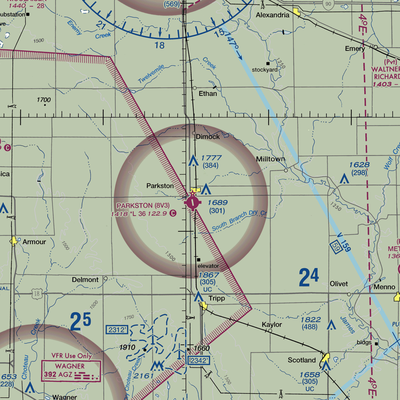 Parkston Municipal Airport (8V3) VFR Sectional  Gaming Mouse Pad