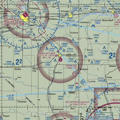 David City Municipal Airport (93Y) VFR Sectional  Gaming Mouse Pad