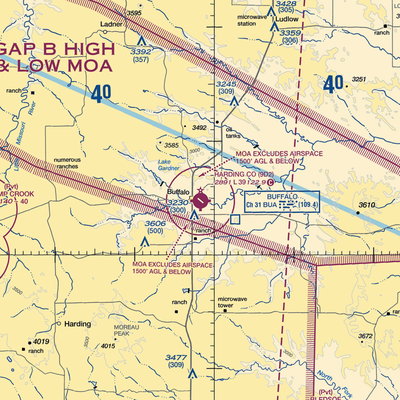 Harding County Airport (9D2) VFR Sectional  Gaming Mouse Pad