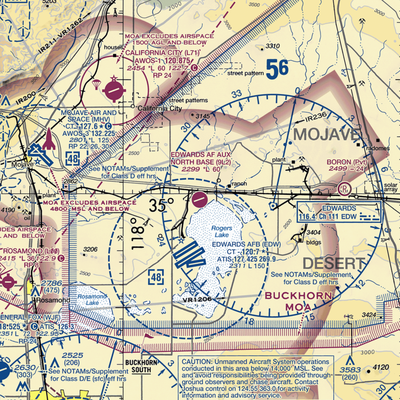 Edwards Af Aux North Base Airport (9L2) VFR Sectional  Gaming Mouse Pad