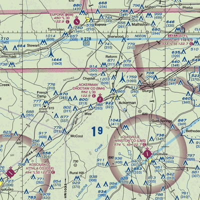 Ackerman Choctaw County Airport (9M4) VFR Sectional  Gaming Mouse Pad