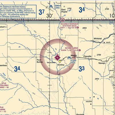 Scobey Airport (9S2) VFR Sectional  Gaming Mouse Pad