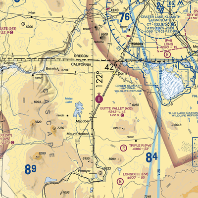 Butte Valley Airport (A32) VFR Sectional  Gaming Mouse Pad