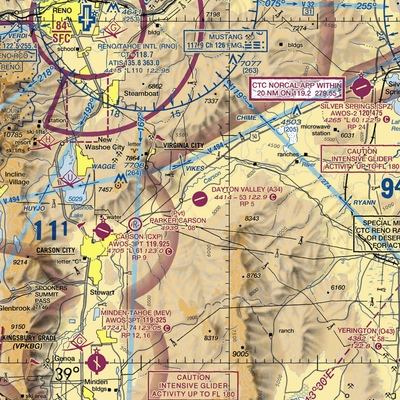 Dayton Valley Airpark (A34) VFR Sectional  Gaming Mouse Pad