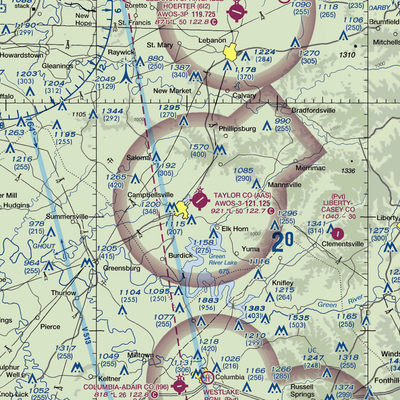 Taylor County Airport (AAS) VFR Sectional  Gaming Mouse Pad