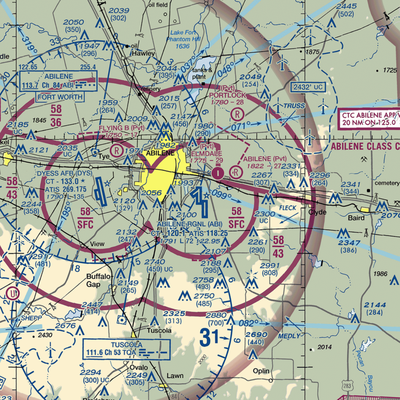 Abilene Regional Airport (ABI) VFR Sectional  Gaming Mouse Pad