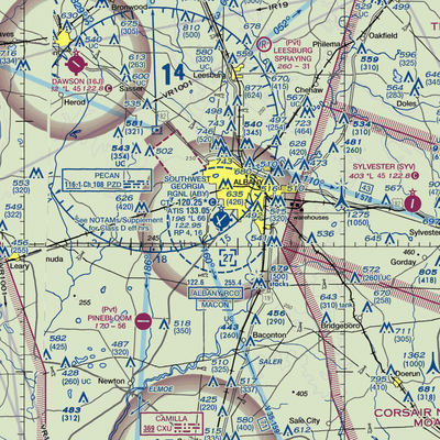 Southwest Georgia Regional Airport (ABY) VFR Sectional  Gaming Mouse Pad