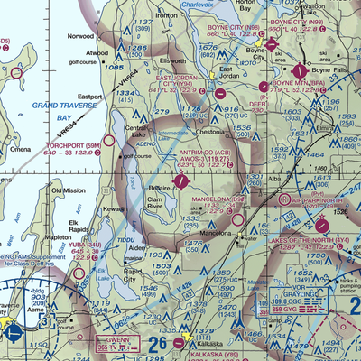 Antrim County Airport (ACB) VFR Sectional  Gaming Mouse Pad