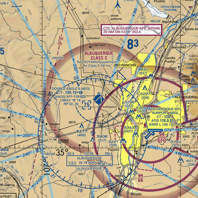 Double Eagle II Airport (AEG) VFR Sectional  Gaming Mouse Pad