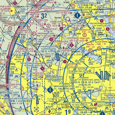 Fort Worth Alliance Airport (AFW) VFR Sectional  Gaming Mouse Pad