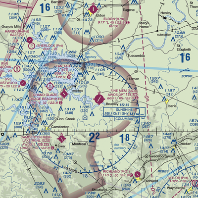 Lee C Fine Memorial Airport (AIZ) VFR Sectional  Gaming Mouse Pad