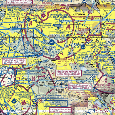 Corona Municipal Airport (AJO) VFR Sectional  Gaming Mouse Pad