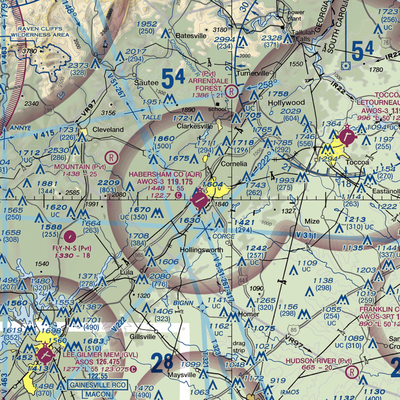 Habersham County Airport (AJR) VFR Sectional  Gaming Mouse Pad