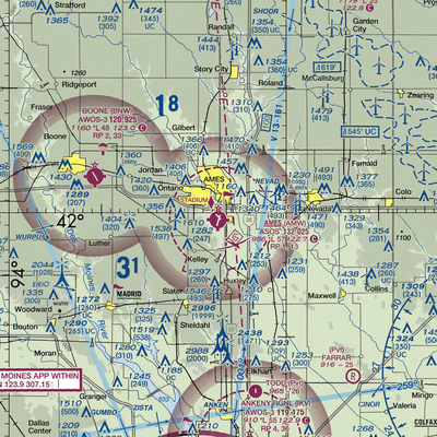 Ames Municipal Airport (AMW) VFR Sectional  Gaming Mouse Pad