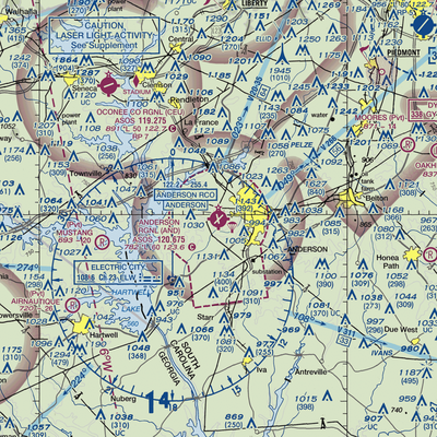 Anderson Regional Airport (AND) VFR Sectional  Gaming Mouse Pad