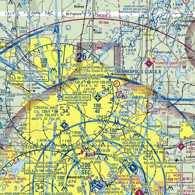 Anoka County-Blaine (Janes Field) Airport (ANE) VFR Sectional  Gaming Mouse Pad