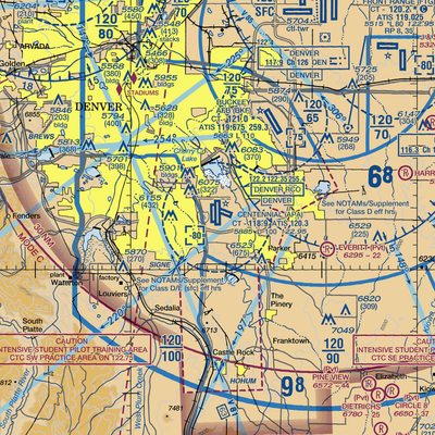 Centennial Airport (APA) VFR Sectional  Gaming Mouse Pad