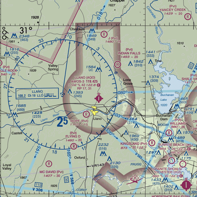 Llano Municipal Airport (AQO) VFR Sectional  Gaming Mouse Pad